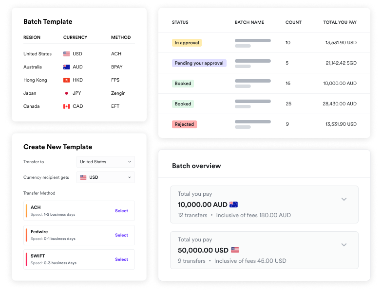 Airwallex Batch Transfers template 