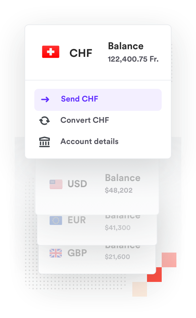 Swiss Franc account screenshot holding funds in the US