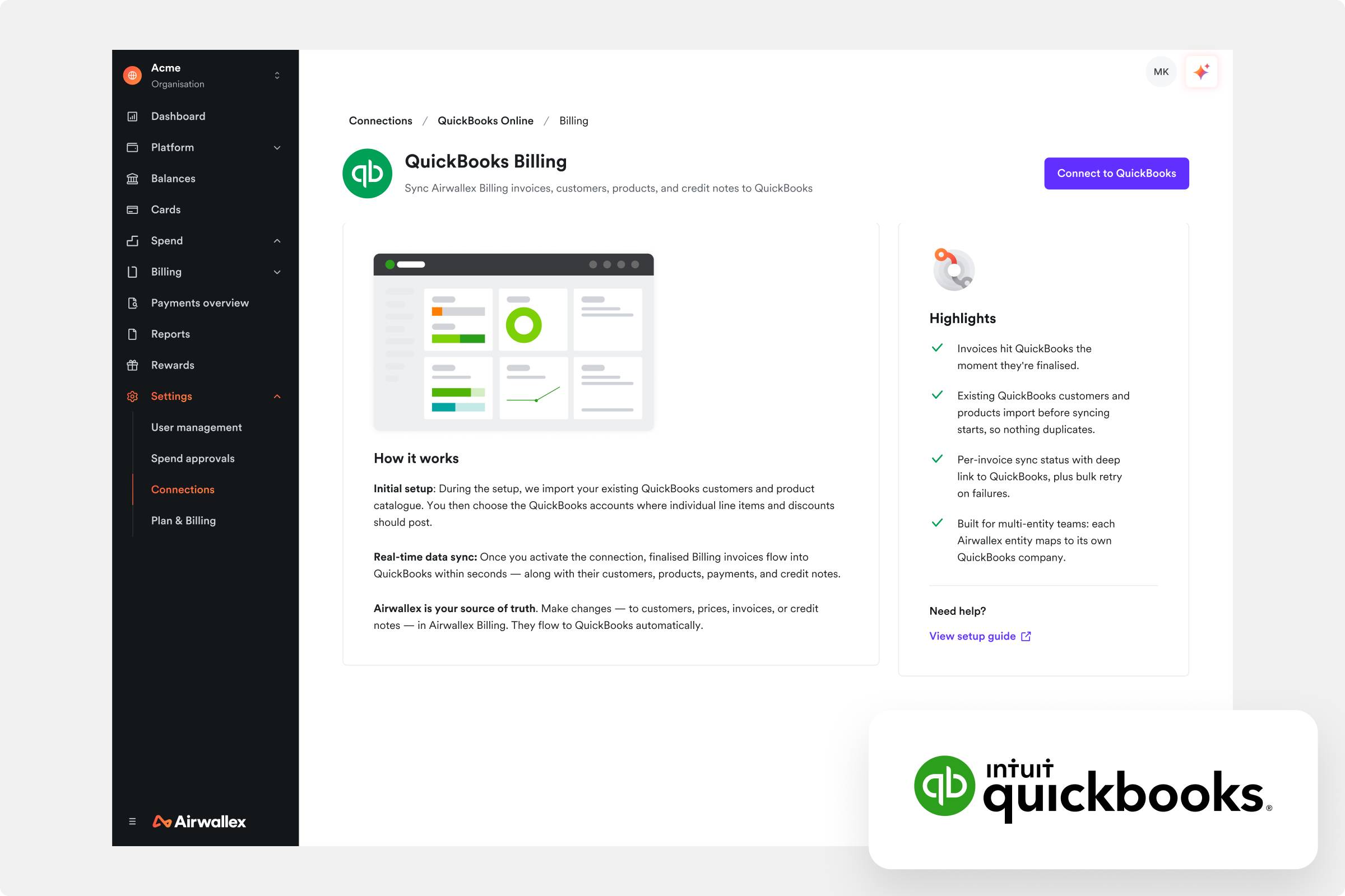 Quickbooks Online Integration UI