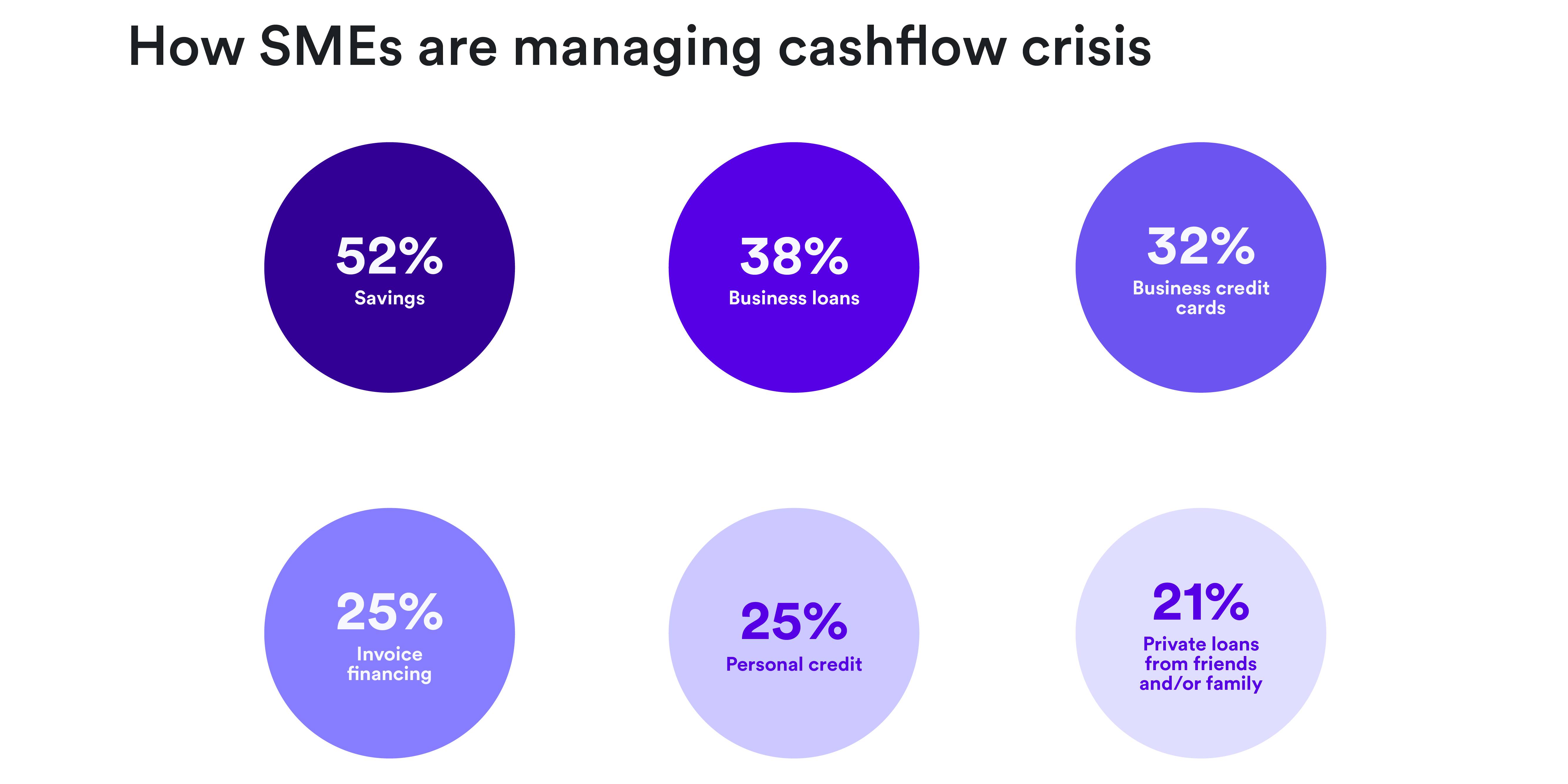 breakdown of reasons on how SMEs are managing cashflow crisis