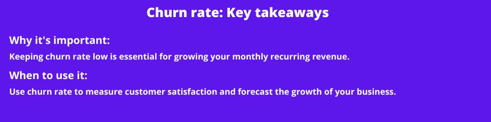 Churn rate key business metrics