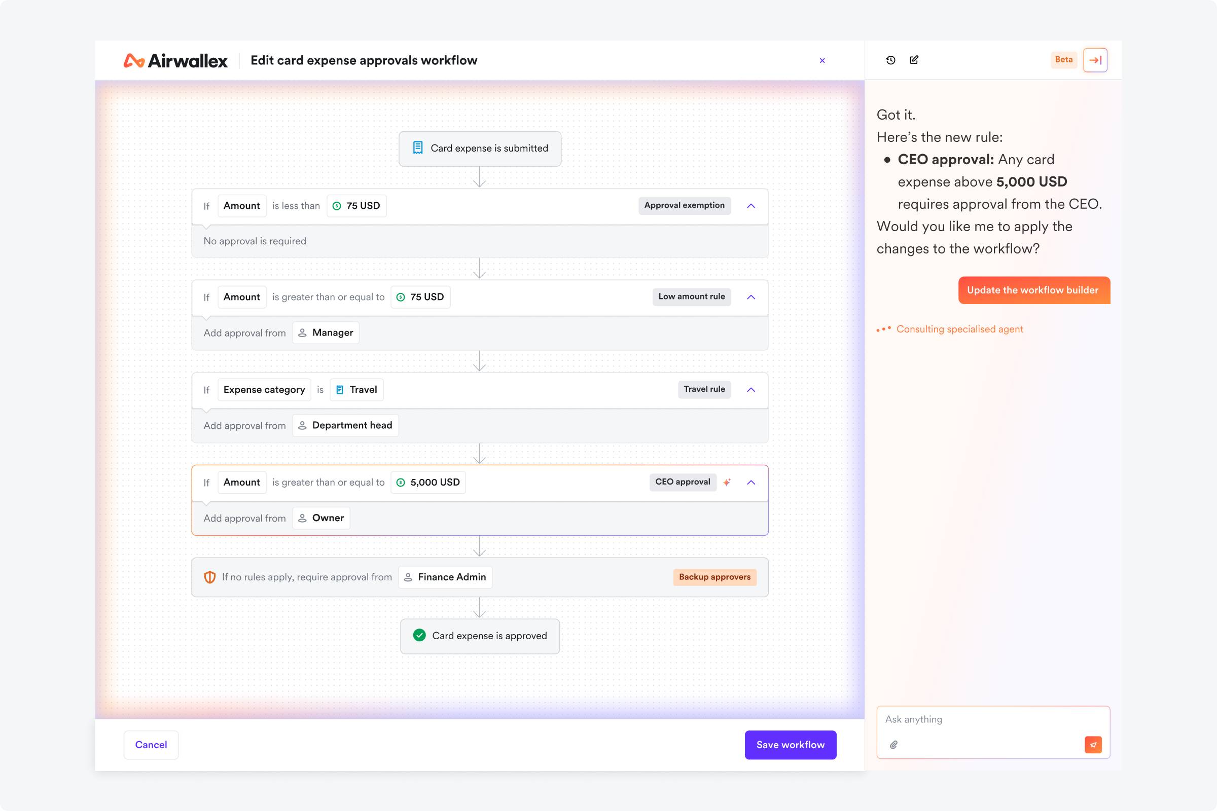 Approval workflows x AI Assistant 