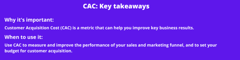 CAC key business metrics