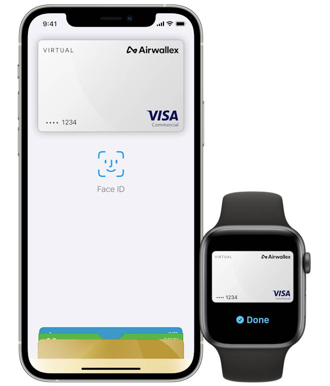 Mobile phone showing virtual visa card numbers on a screen