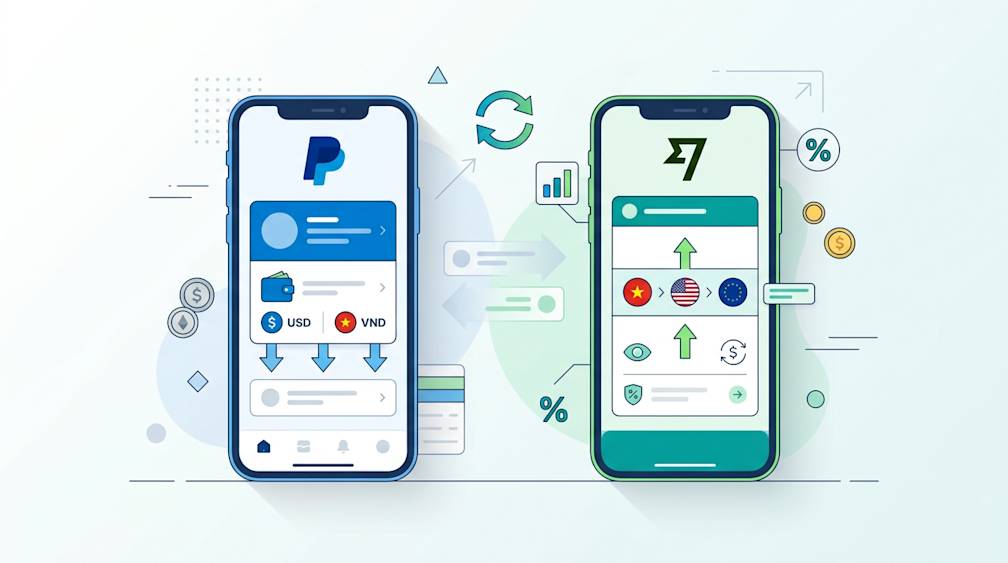 PayPal vs Wise tại Việt Nam: So sánh phí, tỷ giá và cách nhận tiền quốc tế (2026)