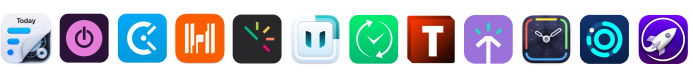 App icons of time tracking apps for Mac