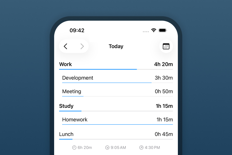 Daily for iOS - header