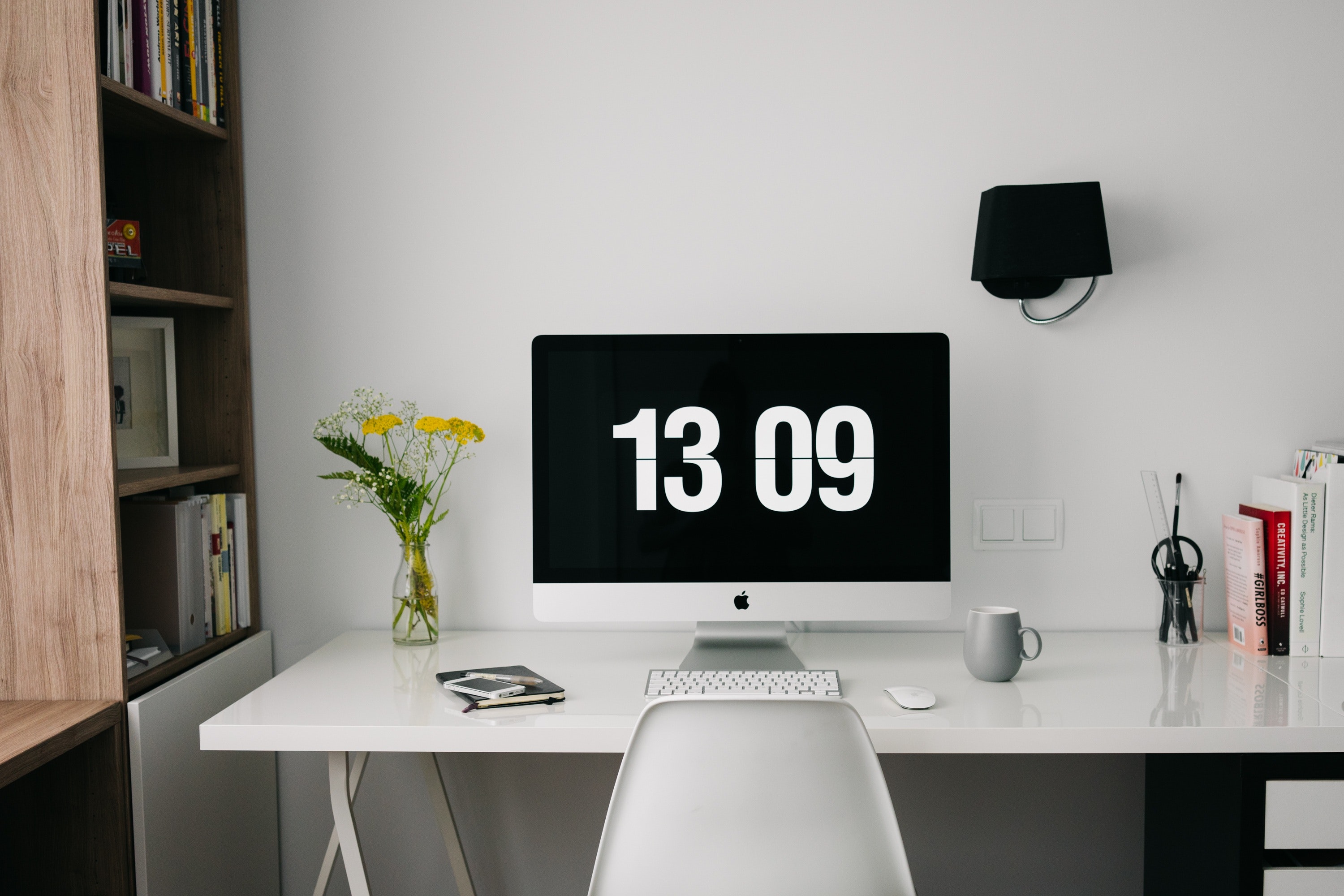 Clean and organized office desk