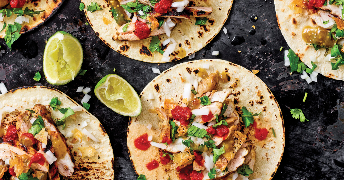 Street-style chicken tacos