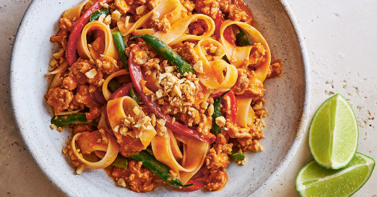 A Plate of Coconut Red Curry Noodles