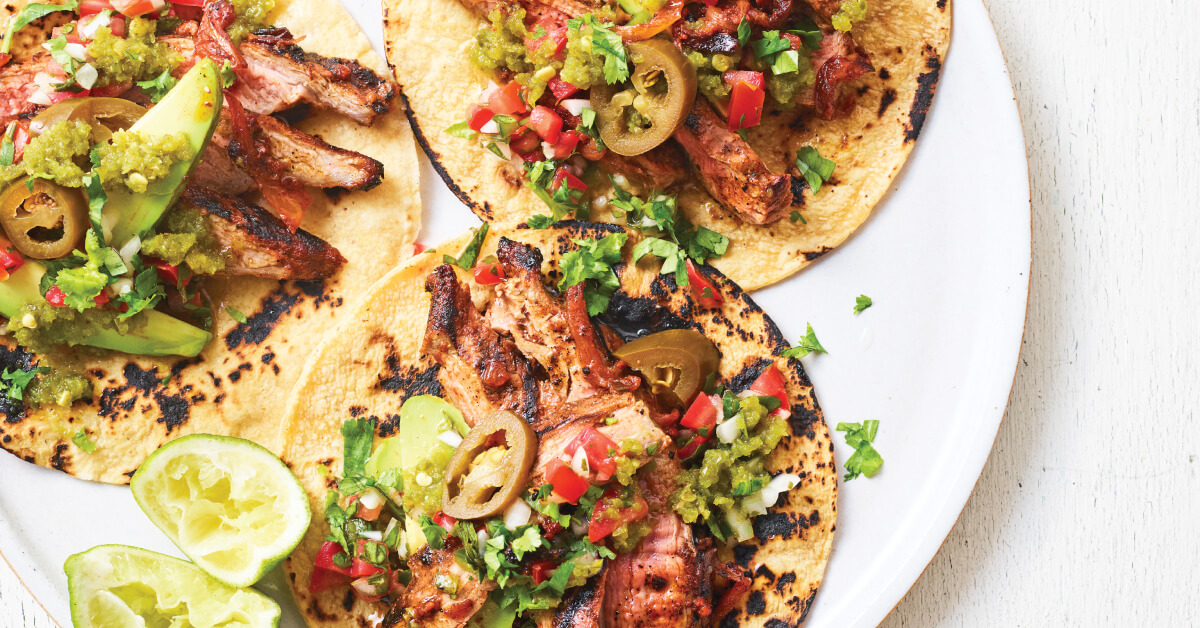 Grilled carne asada tacos