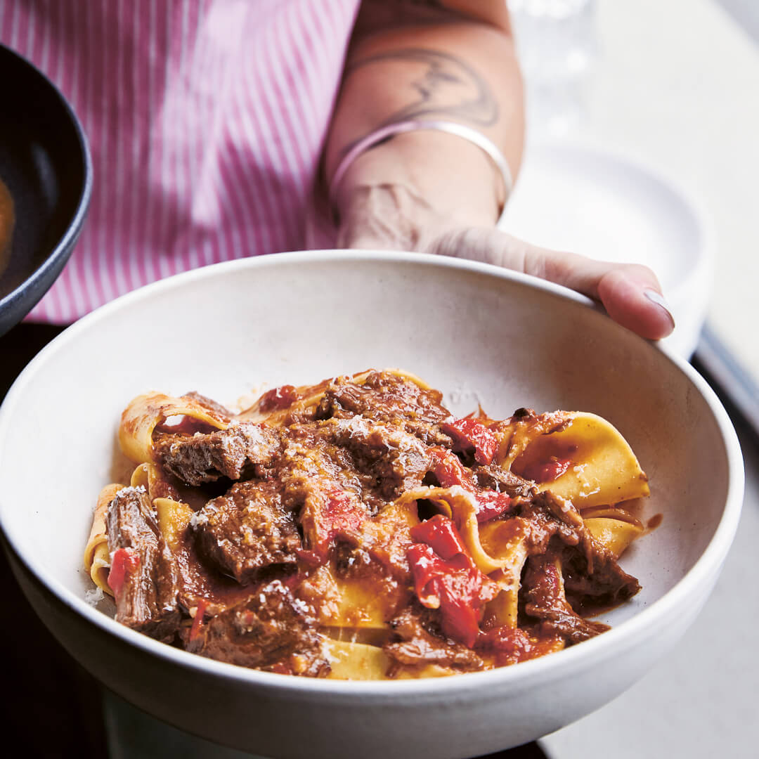 Pappardelle with braised wagyu & confit chilli from Tipo 00