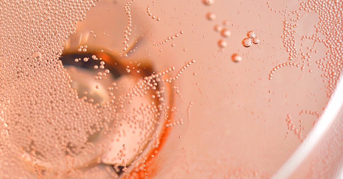 Close of of a glass of sparkling rose