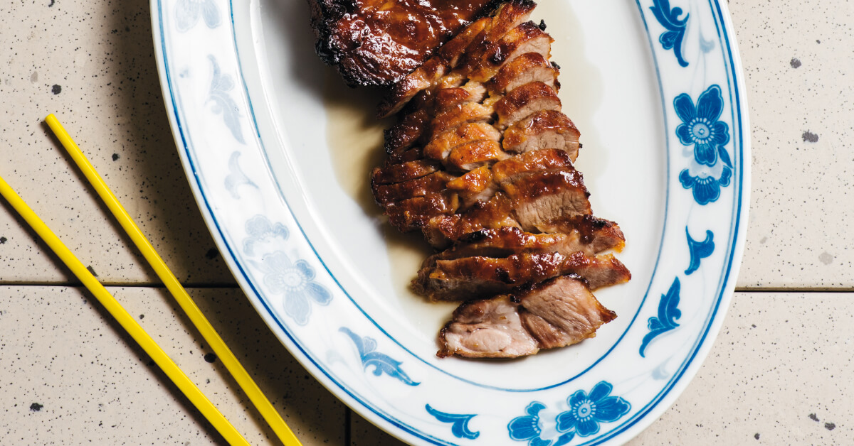 Image of char siu pork, taken from "A Day in Hong Kong"