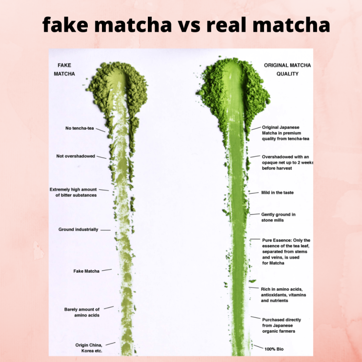 real matcha vs fake matcha