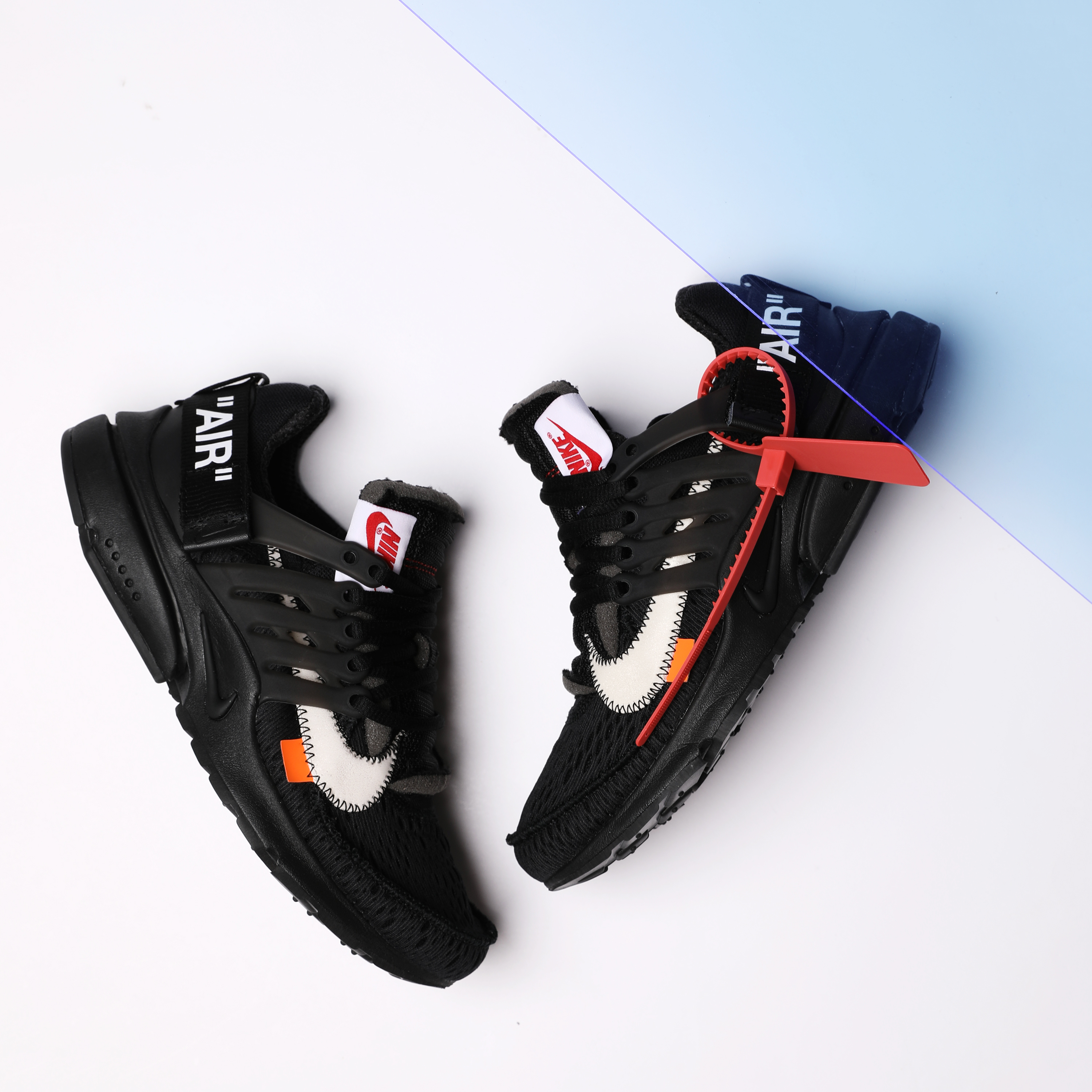 off white presto black on feet