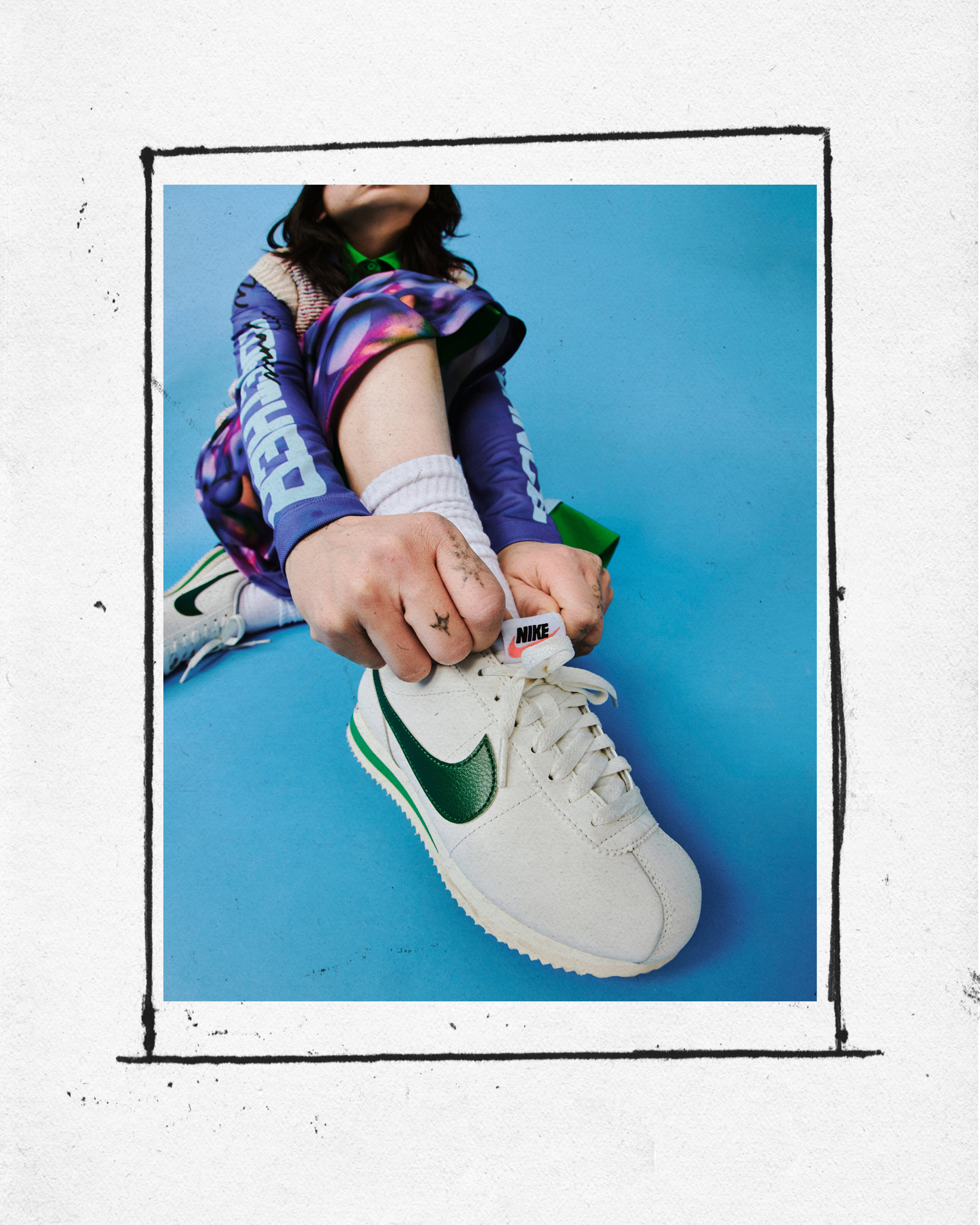 Nike cortez femme sale cyan