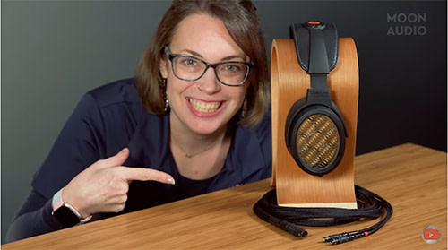 Sara Schweiger at Moon Audio with Black BRAVURA System