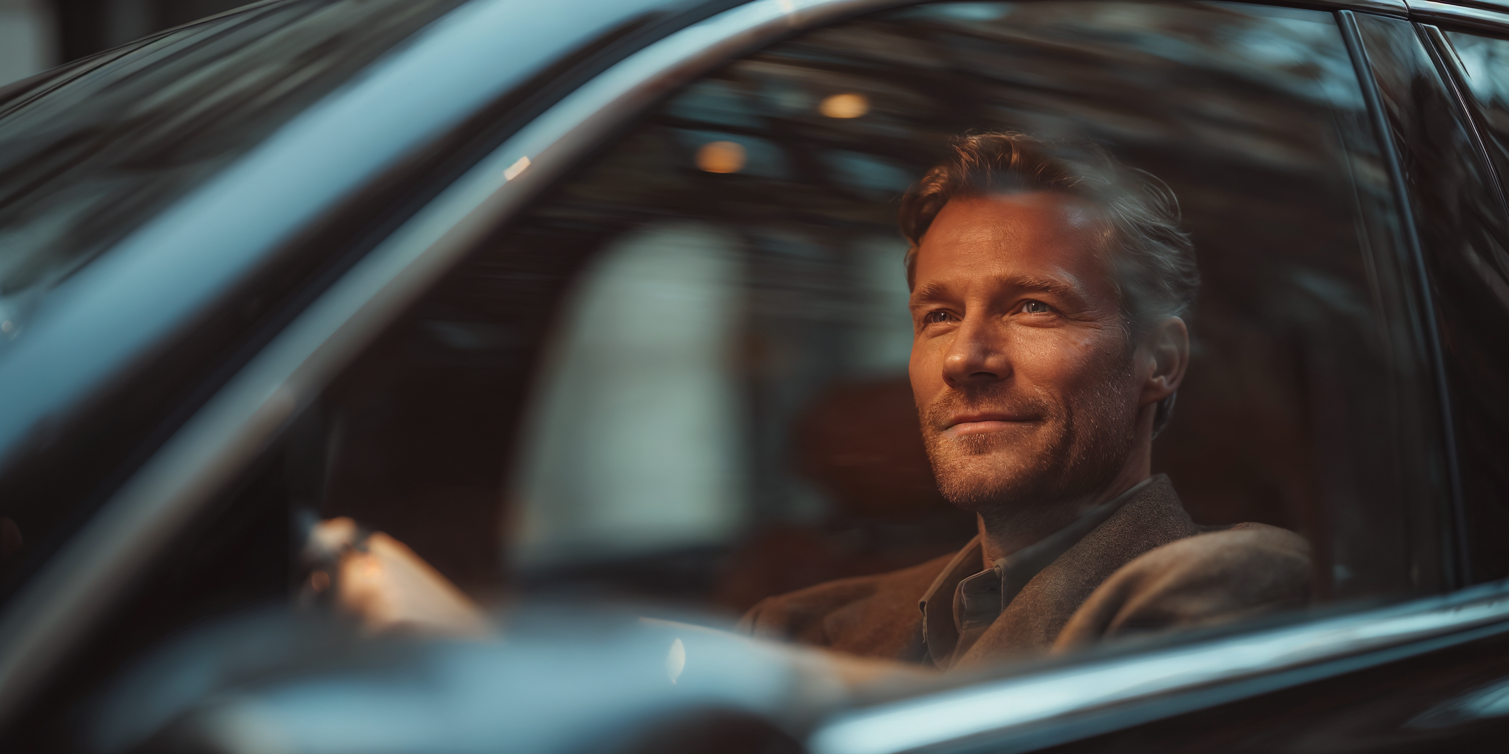 Driver in a car with Warwick Acoustics Electrostatic Speakers