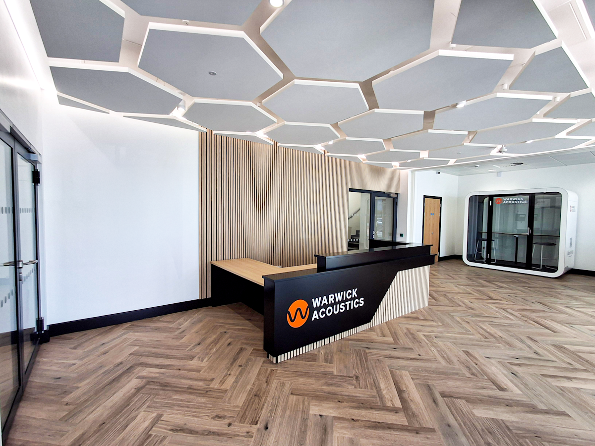 Warwick Acoustics New HQ at MIRA Tech Park - Reception Area
