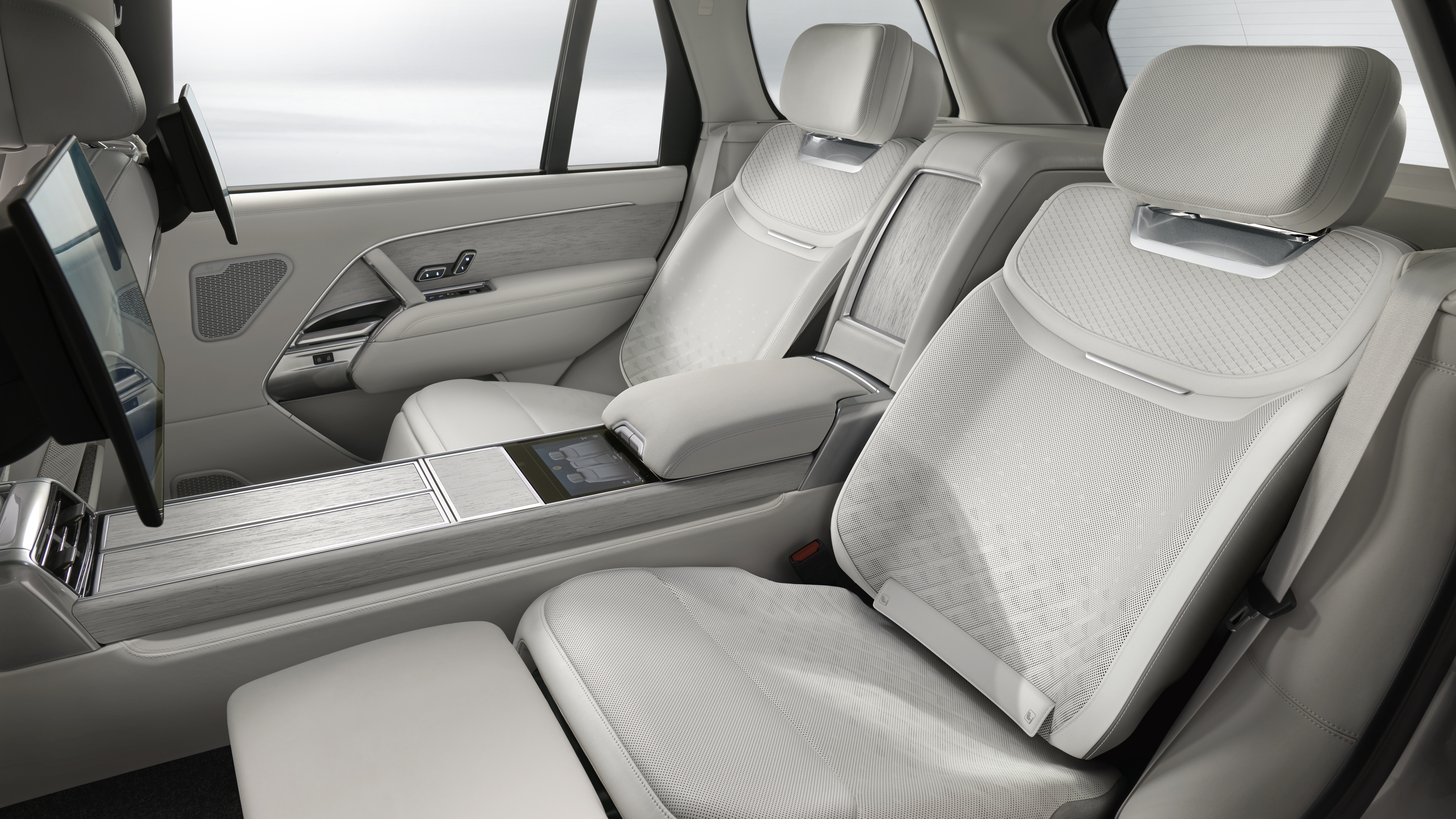 New Range Rover SV Ultra Rear Seat Interior layout with Warwick Acoustics' SV Electrostatic Sound system 