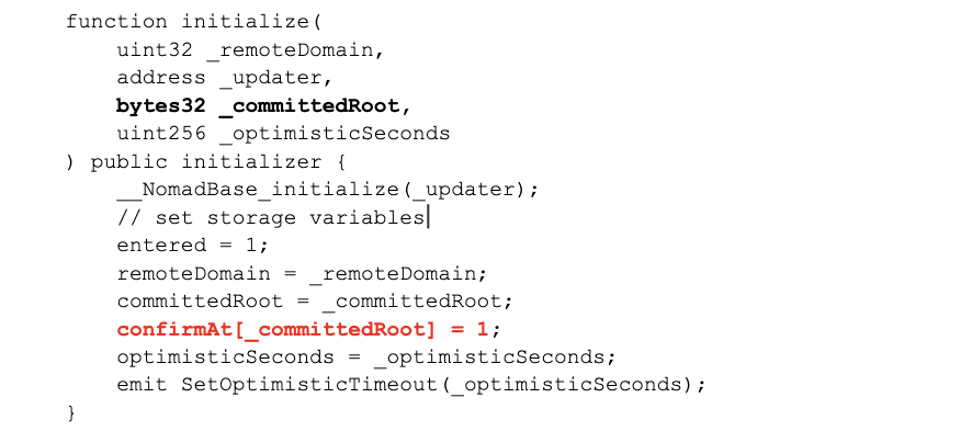 Nomad code snippet - initialize function