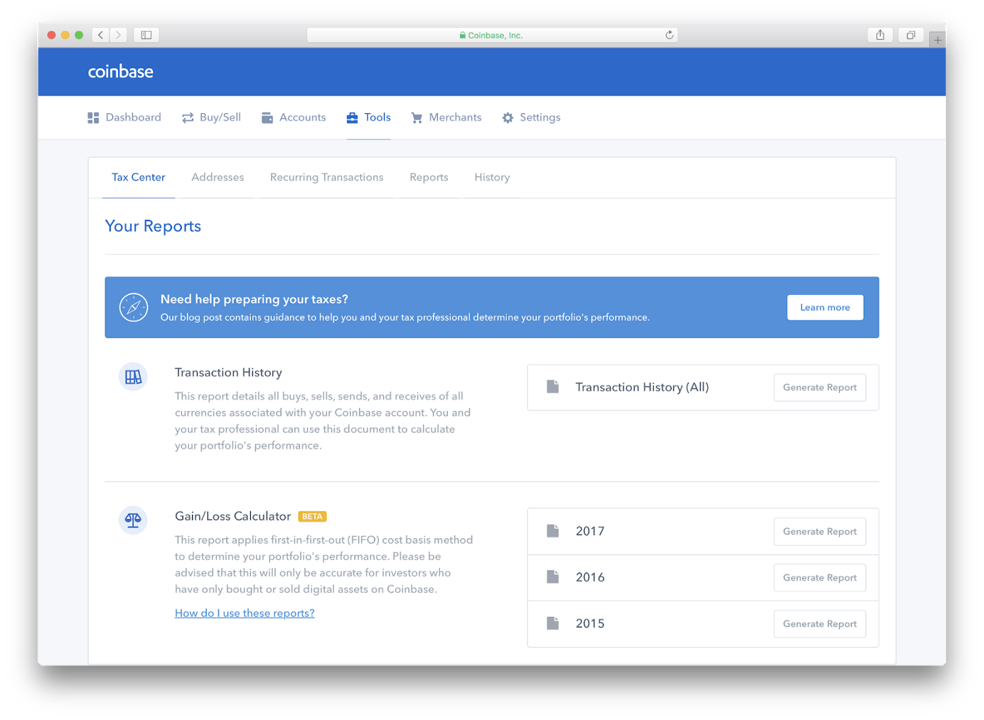 Tax Center is now live