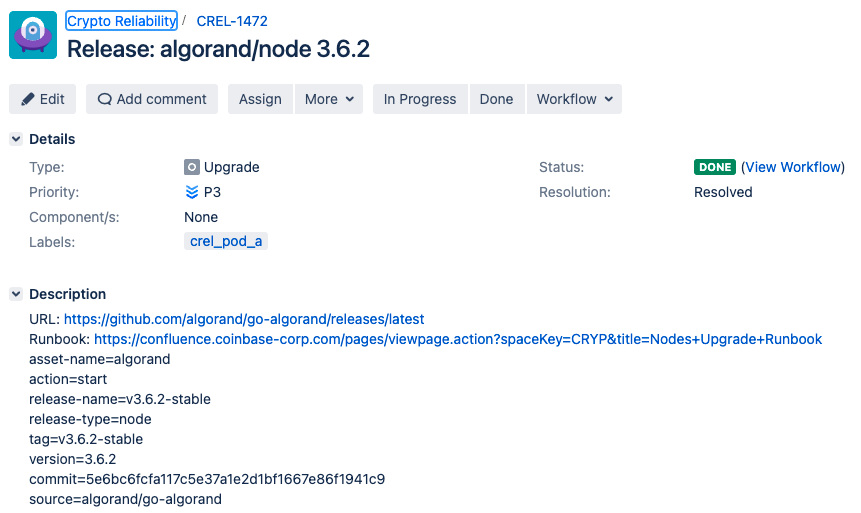 Scaling Node Operations at Coinbase - On May 9 at 1:13 PM PDT, the ARM service filed a ticket to notify our engineers and track the incoming change.