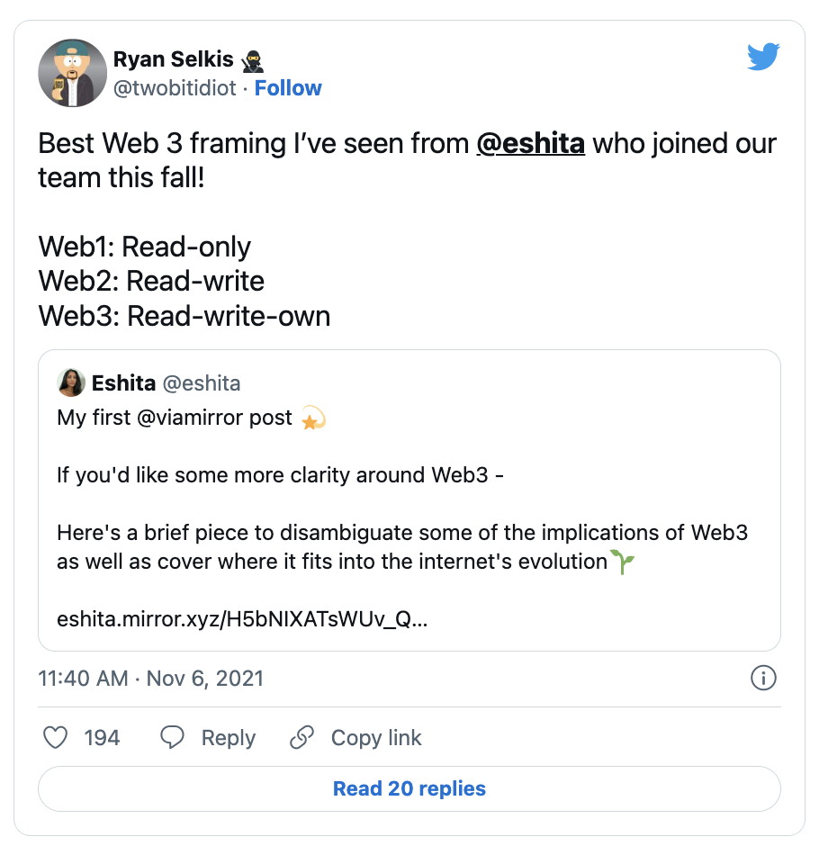 Ryan Selkis tweet