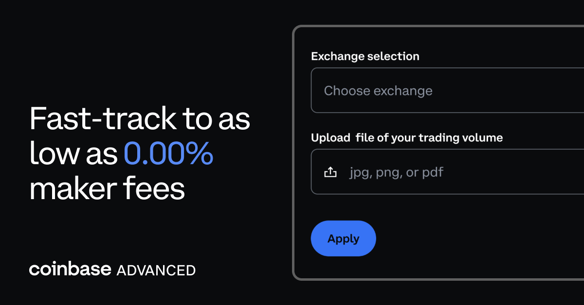 Coinbase Advanced now offers a fee upgrade program for high volume traders