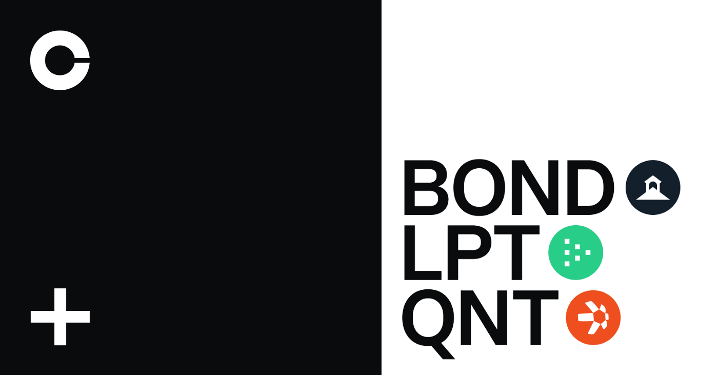 BarnBridge (BOND), Livepeer (LPT) and Quant (QNT) are launching on Coinbase Pro