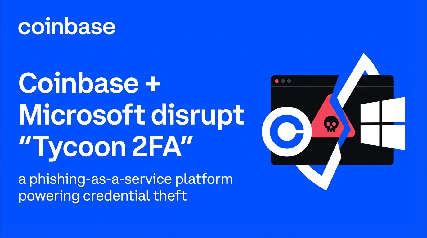 Coinbase + Microsoft disrupt “Tycoon 2FA,” a phishing-as-a-service platform powering credential theft at global scale
