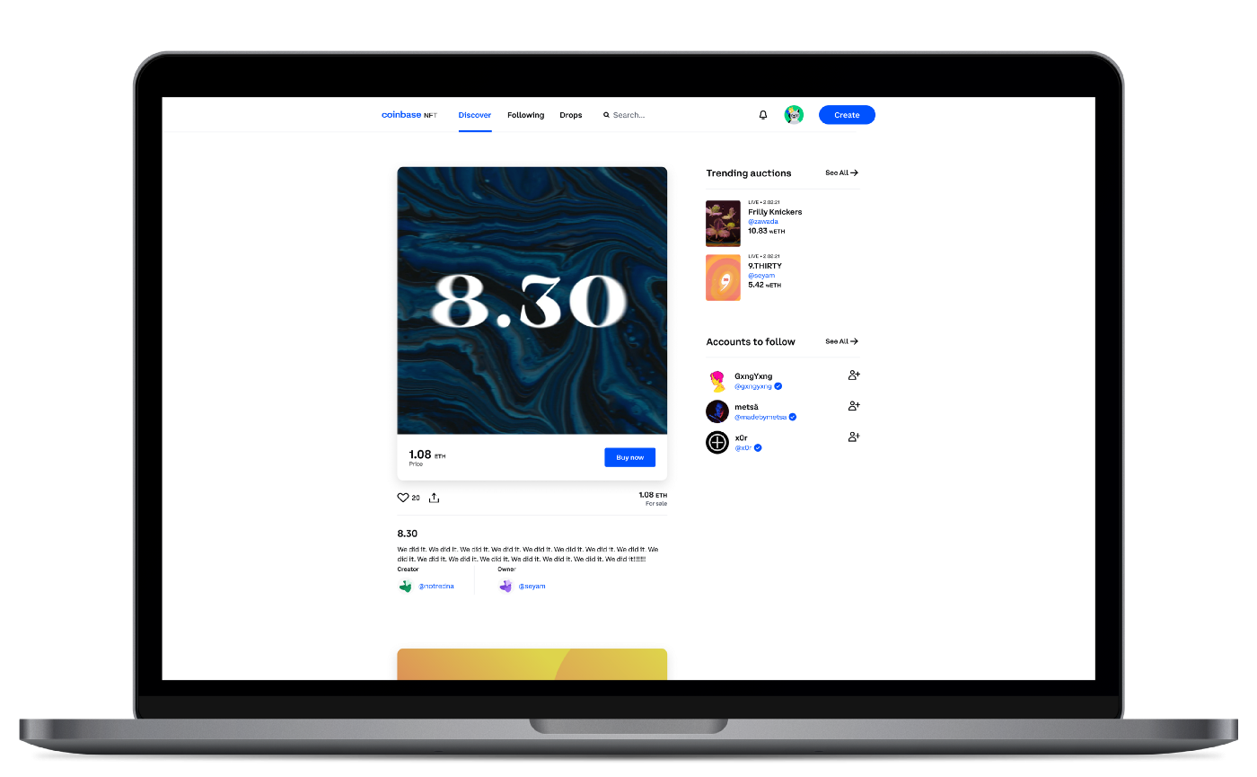 Coinbase NFT is creative and creator first