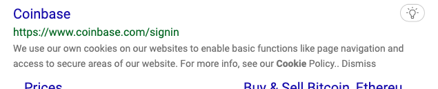 Good search results for "Coinbase"
