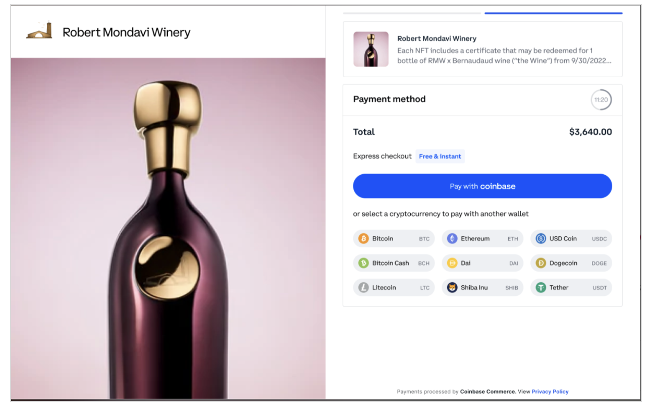 Pay with Coinbase