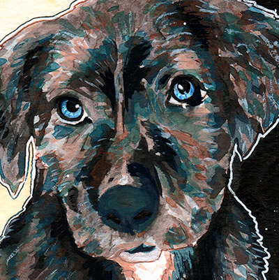 dog watercolor gouache