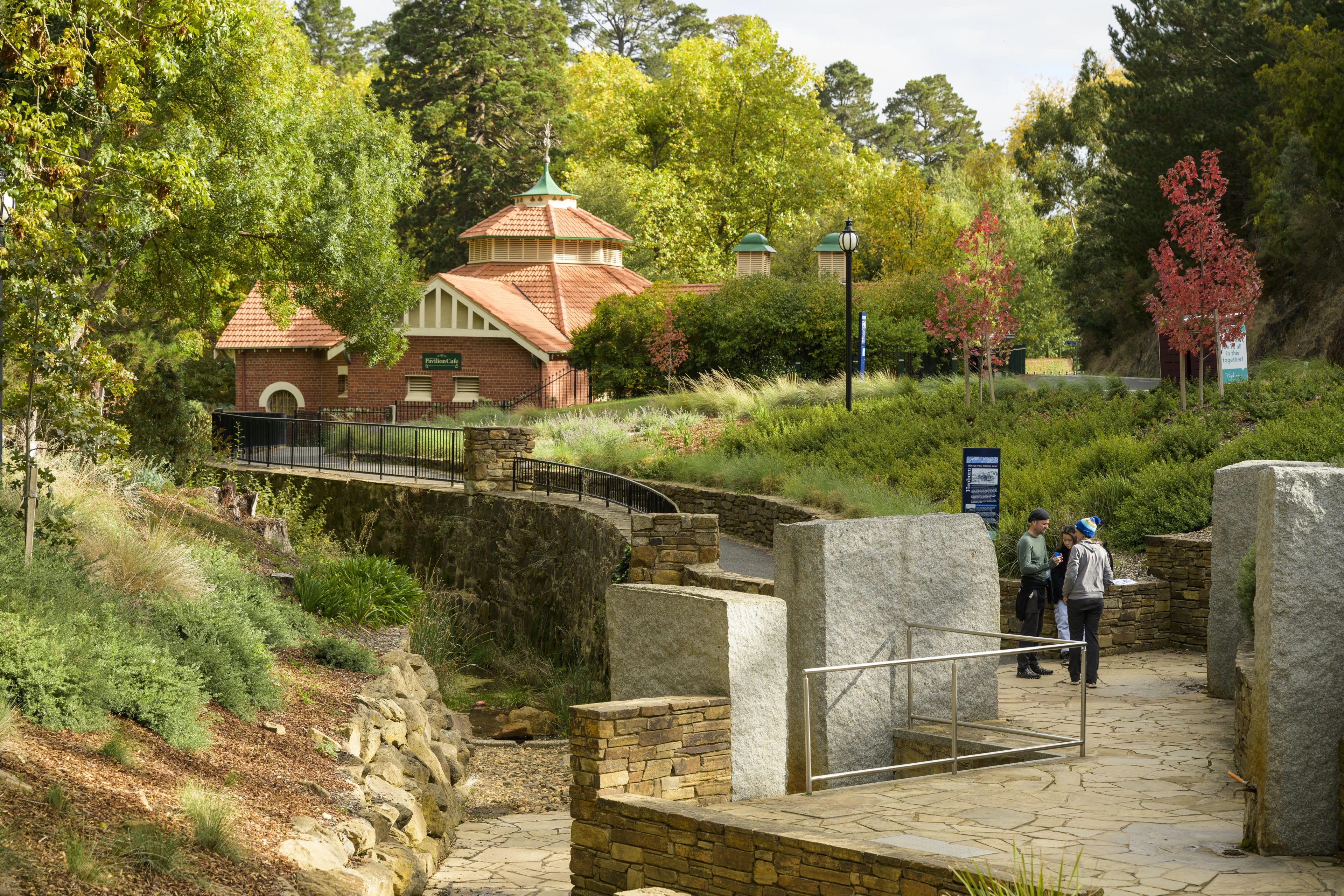 Mineral springs taps near the Hepburn Springs Pavilion at the Hepburn Mineral Springs Reserve