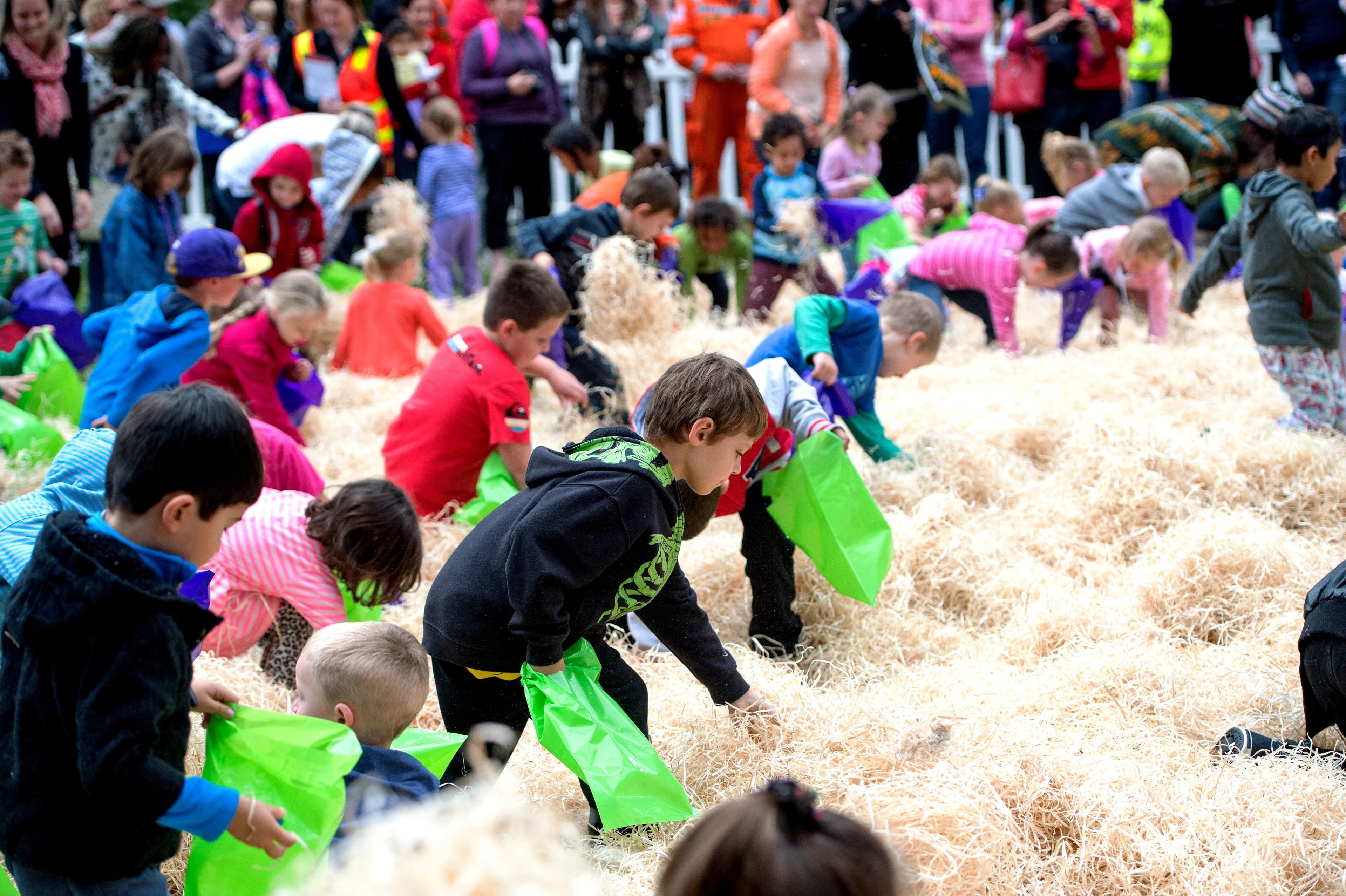 Kids at the Easter Egg Hunt event in Bendigo, Victoria.