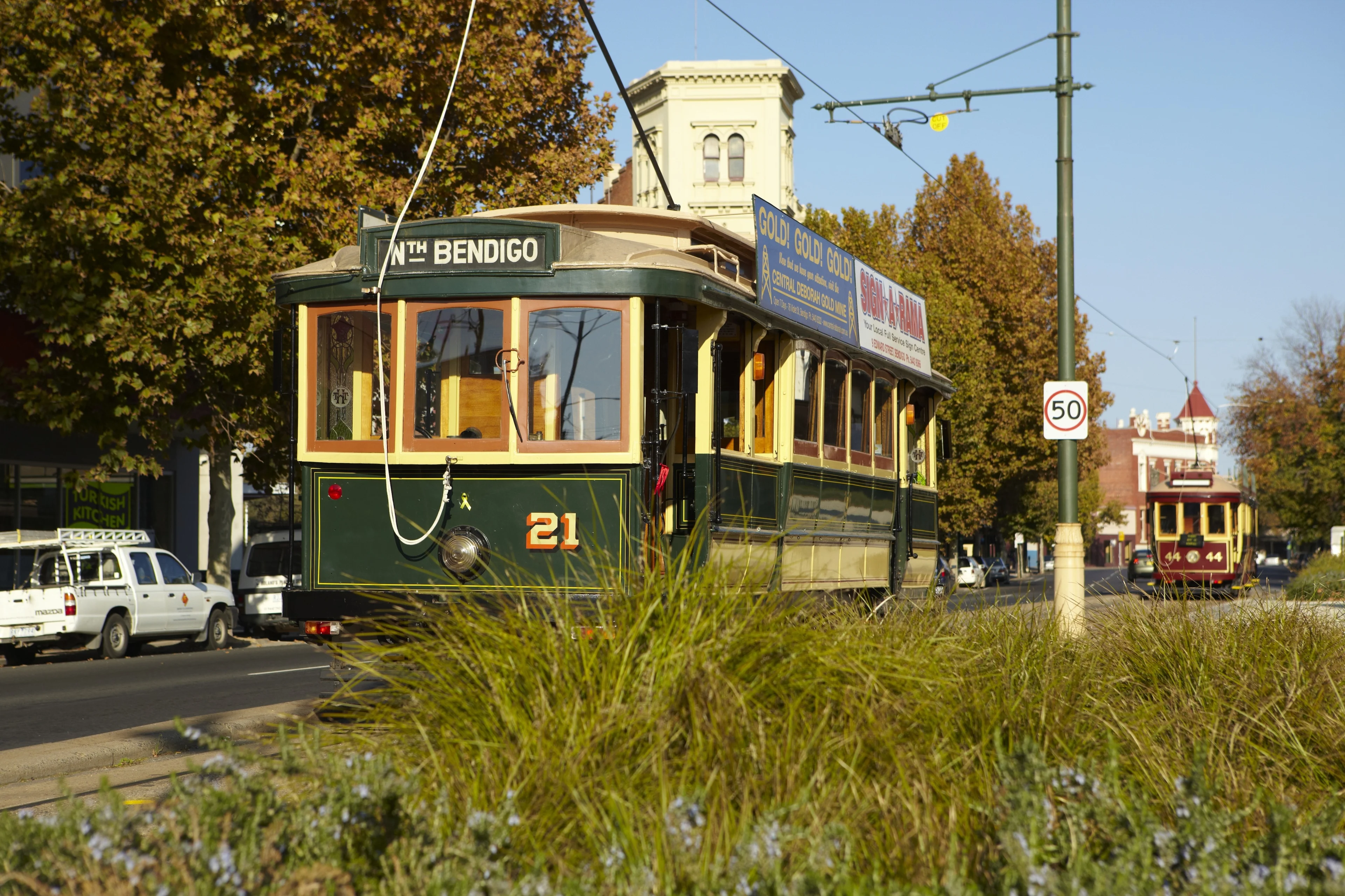 Bendigo Trams Nos 21 and 44. Bendigo, Victoria.