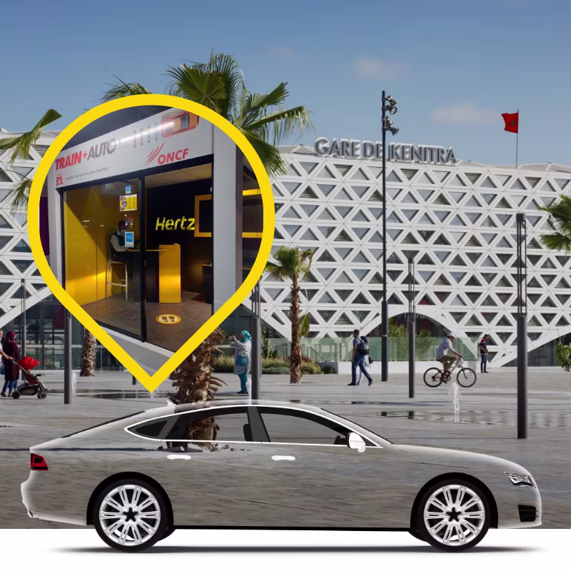 Hertz agence de location de voitures à la gare de train oncf de Kenitra
