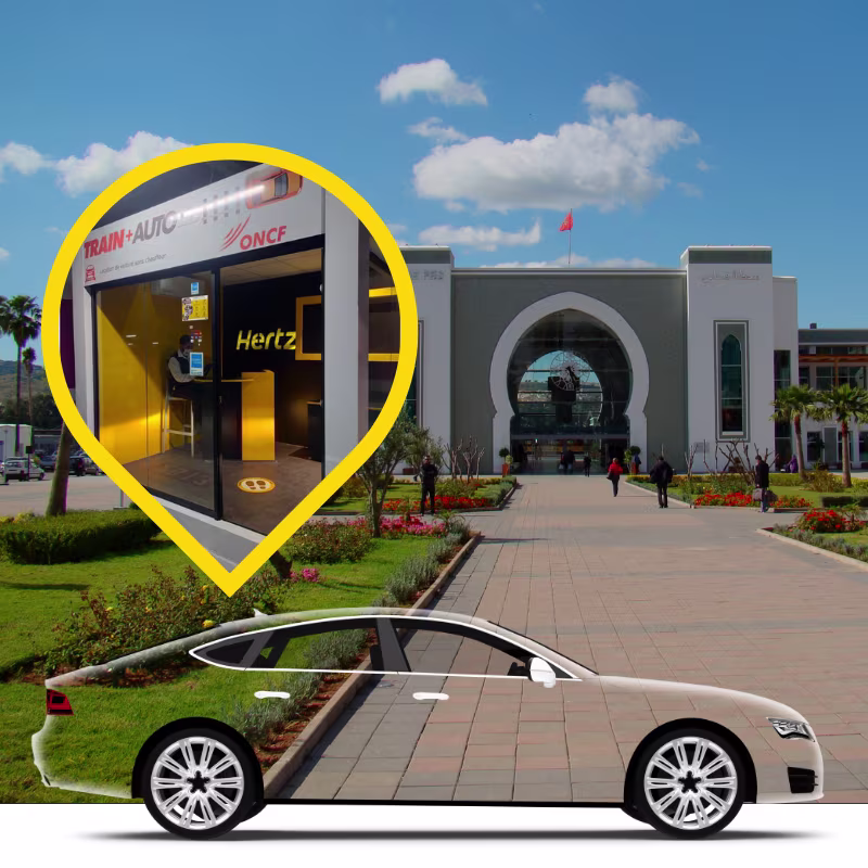 Hertz agence location voiture en gare de train oncf Fès