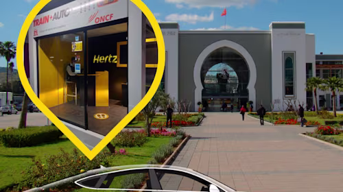 Hertz agence location voiture en gare de train oncf Fès