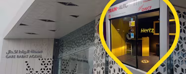 Hertz agence location voiture en gare de train oncf Rabat