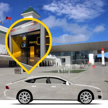 Hertz agence location voiture en gare de train oncf Casablanca