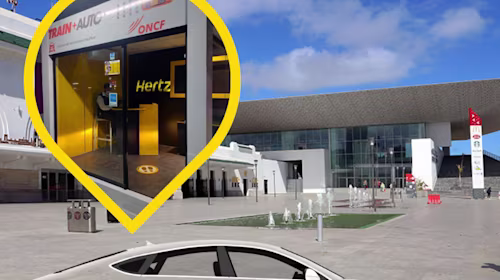 Hertz agence location voiture en gare de train oncf Casablanca