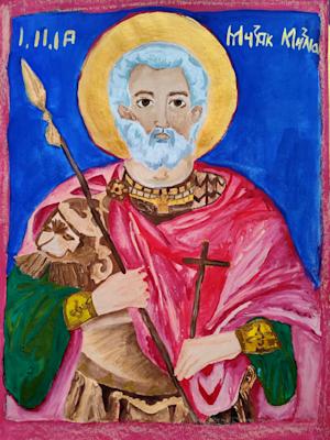 Икона на Св. Мина, Елиса Орхан, 10 г.