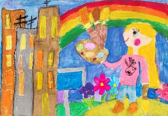 "Да рисуване, а да не воюваме за един по-пъстър свят". Михаела Дончева, 7 г.