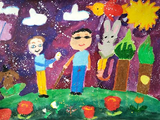 "Помощ за незрящ човек". Алекзара Веселинова Тонева, 9 год.