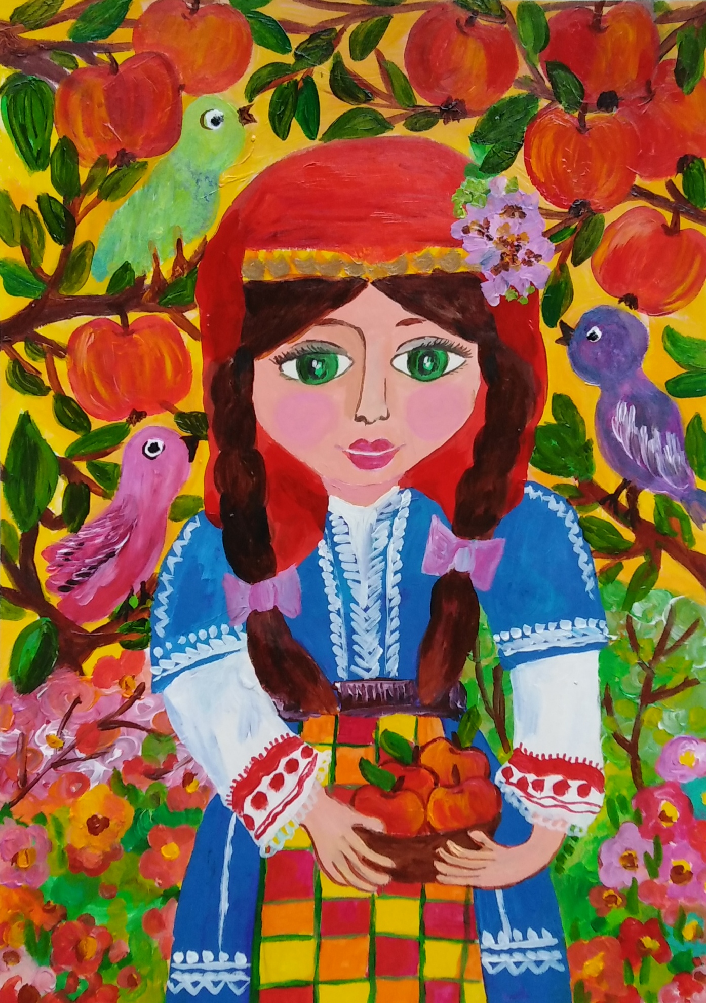 "Под ябълковото дърво". Мелиса Мустафа Мюмюн, 11 год. 