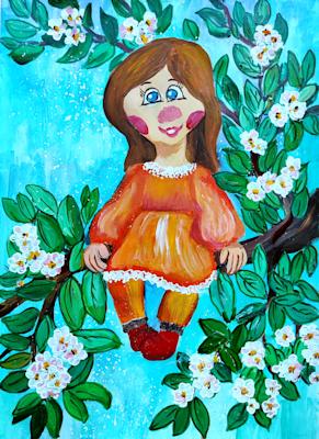 "Пролет в цъфналите клони". Стефания Спиридонова - 10 год.